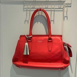 Coach Red Leather Satchel Bag👝